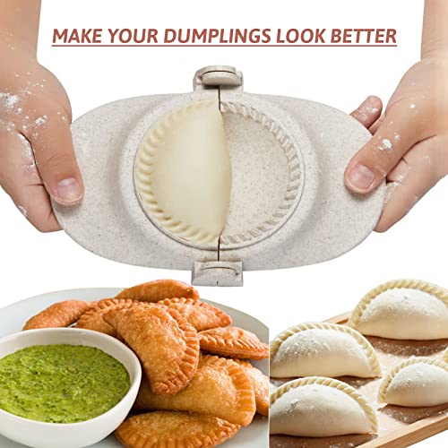 Teen Dream Dumpling Maker, Empanadas Press Mold Maker Set With Dough Cutter And Stuffing Spoon, Moldes Para Empanadas For Pierogi, Pastelitos, Calzone, Turnovers, 3 Sizes (L/4"+M/3"+S/2.6") (White) #TOP2
