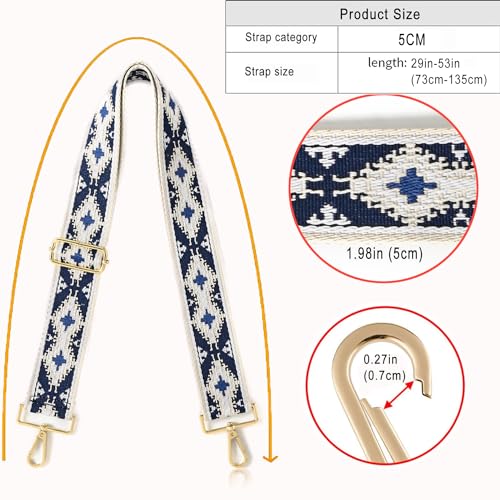 Image of Purse Strap Wide Replacement Crossbody Strap Handbag Guitar Strap Purse Shoulder Strap Adjustable