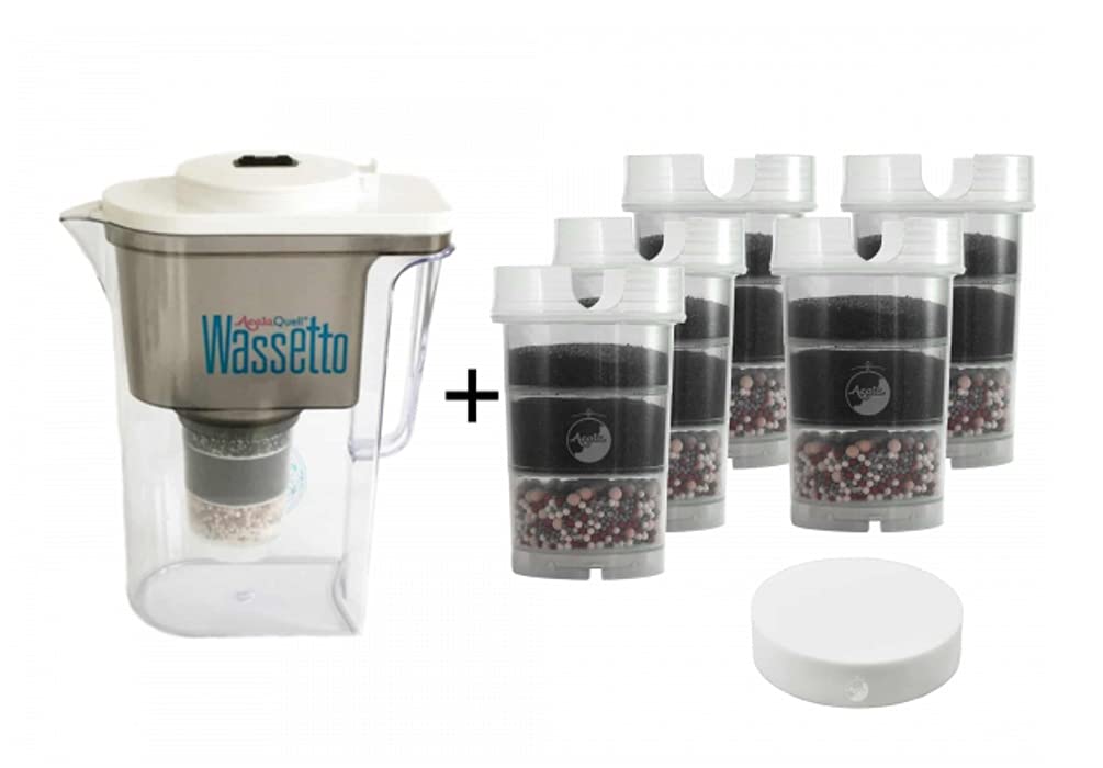 Wasserfilter AcalaQuell® Einsteigerpaket für 1 Jahr - Wassetto weiß – Aktivkohle Wasserfilter | Höchste Filterleistung - mehrschichtig | BPA u. BPB frei | ReNaWa® - Technology |