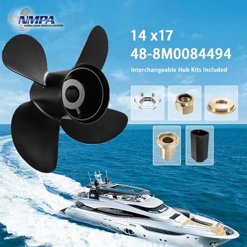 Image of VIF Boat Propeller Compatible with Mercury Mercruiser Alpha One /Bravo One Outboard Motors 135HP 150HP 175HP 200HP 225HP 250HP 300HP, 2&4-Stroke, Aluminum Propellers,15 Spline Tooth, Rh