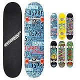 Osprey | Complete Skateboard 31 x 8-inch, Double Kick 9 Ply Chinese Maple Deck...