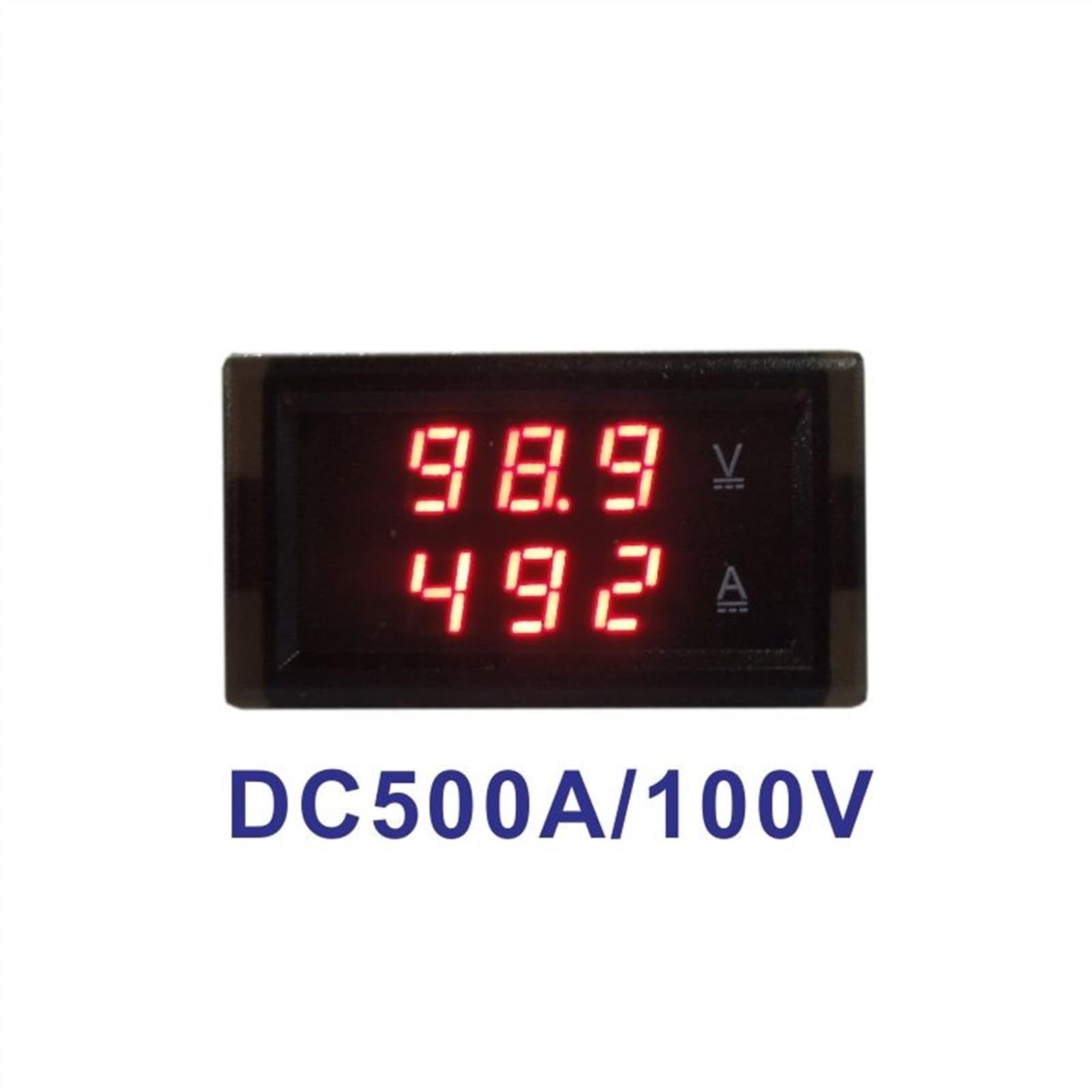 Voltímetro digital amperímetro DC 100 V 500 A panel amperios voltaje medidor de corriente 0,28 "pantalla LED dual