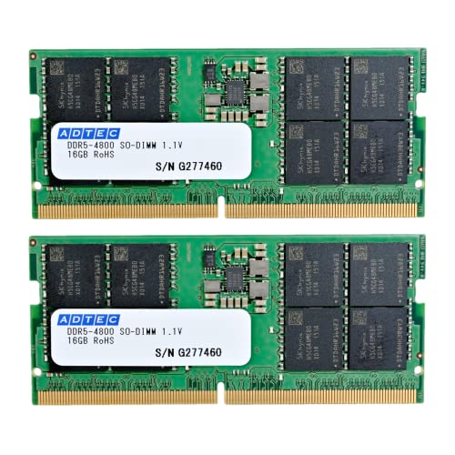 AhebN DDR5-4800 UDIMM 16GB 2g 6Nۏ m[g JEDEC ADS4800N-H16GW