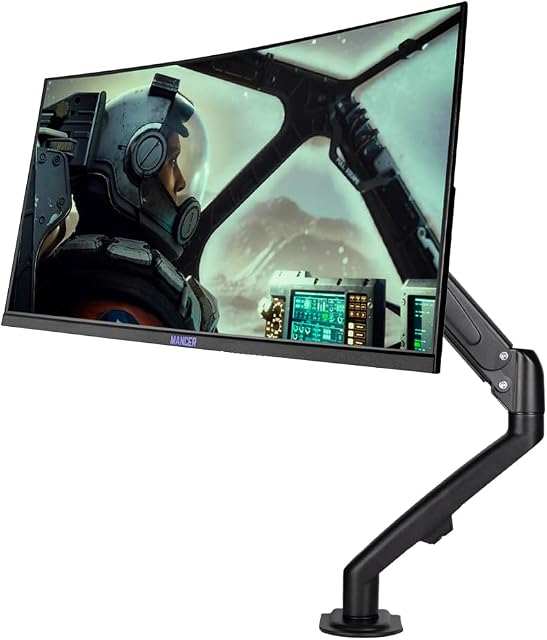 Kit Monitor Gamer Curvo, 180hz Mancer Valak, 23.6" + Suporte Articulado Zinnia N100
