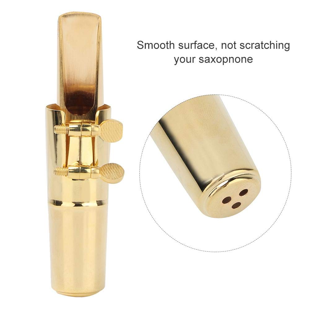 RiToEasysports Boquilla de Metal de saxofón, Boquilla de saxofón Tenor con Almohadillas de Tapa Juego de boquillas de saxofón 5C 6C(6C #)