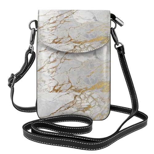 Petit sac bandoulière marbre blanc en cuir PU pour femme