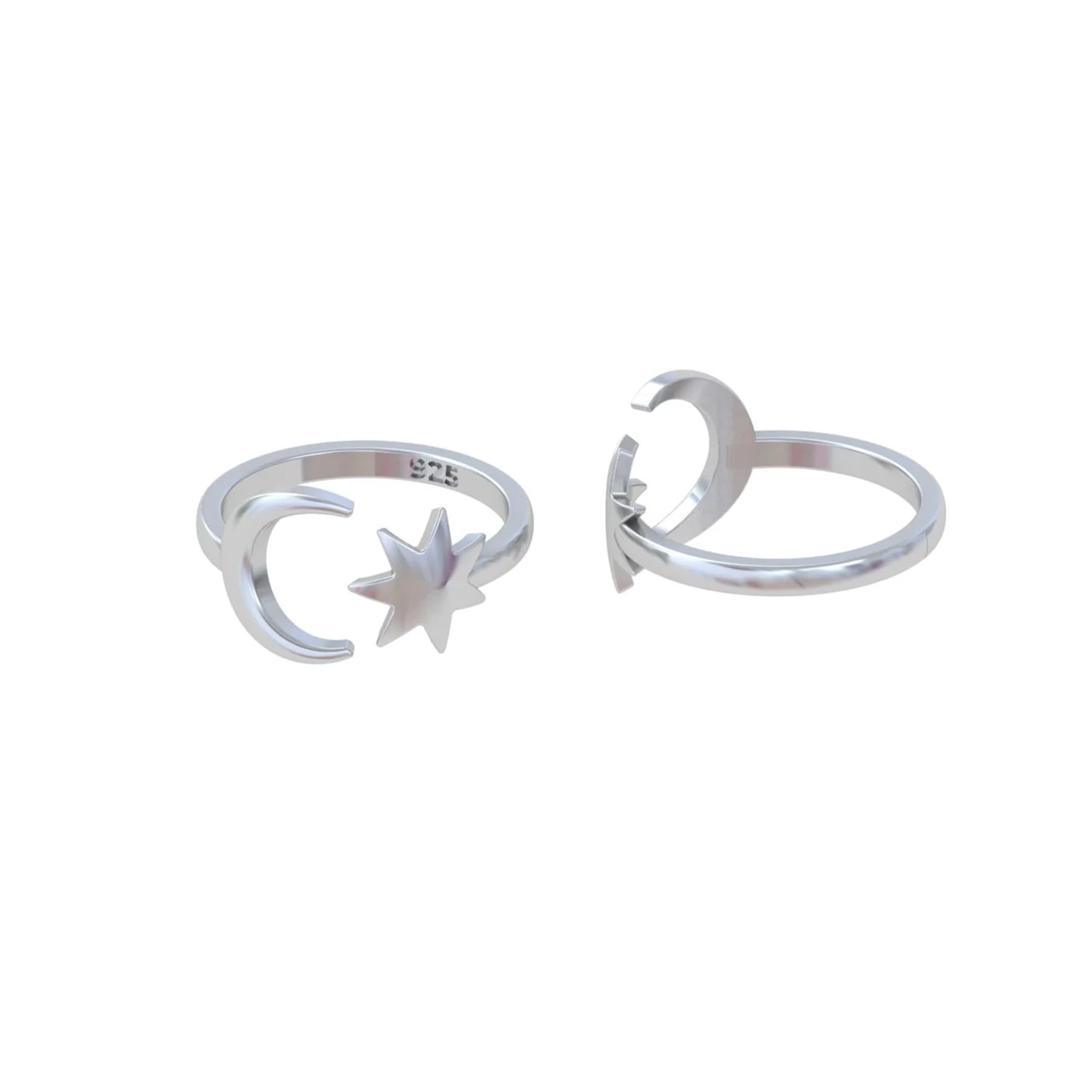 unniyarcha Silver Half Moon & Star Combo For Women's Pure Silver 925, Sterling Silver Jewellery with Certificate of Authenticity & 925 Toe Rings for Women's Silver, God, Religion-picture-25