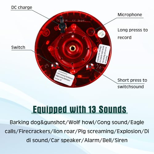 Qualirey MNA-QUALIREY-1085 2 Pack Solar Outdoor Motion Sensor Alarm Motion Sensor Animal Deterrent Gunshot Sound Dog Barking Alarm thumb #3
