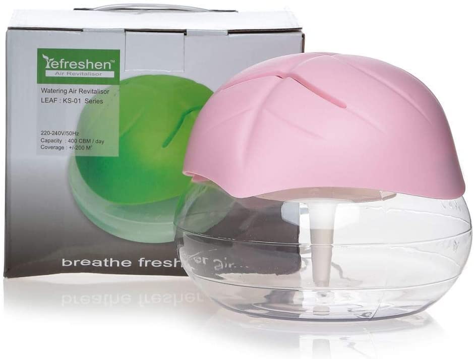 NTECHLeaf Shaped Electrical Water Air Purifier Air Revitalizer Air Freshener Air Humidifier, For Your Home Office Kitchen & Office Frag-Air (Pink)