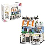 City Garden Hotel Building Sets,House Architecture Model Blocks Toys for Adults & Teens，1300 PCS Mini Bricks with LED