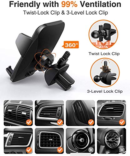 VANMASS Universal Car Phone Mount,【Patent & Safety Certs】Upgraded Steel-cored 3-Level Clip Air Vent Phone Holder for Car, 20X Stable & Durable, Easy Clamp One-hand Operation, Full Silicone Protection - Thumbnail 6