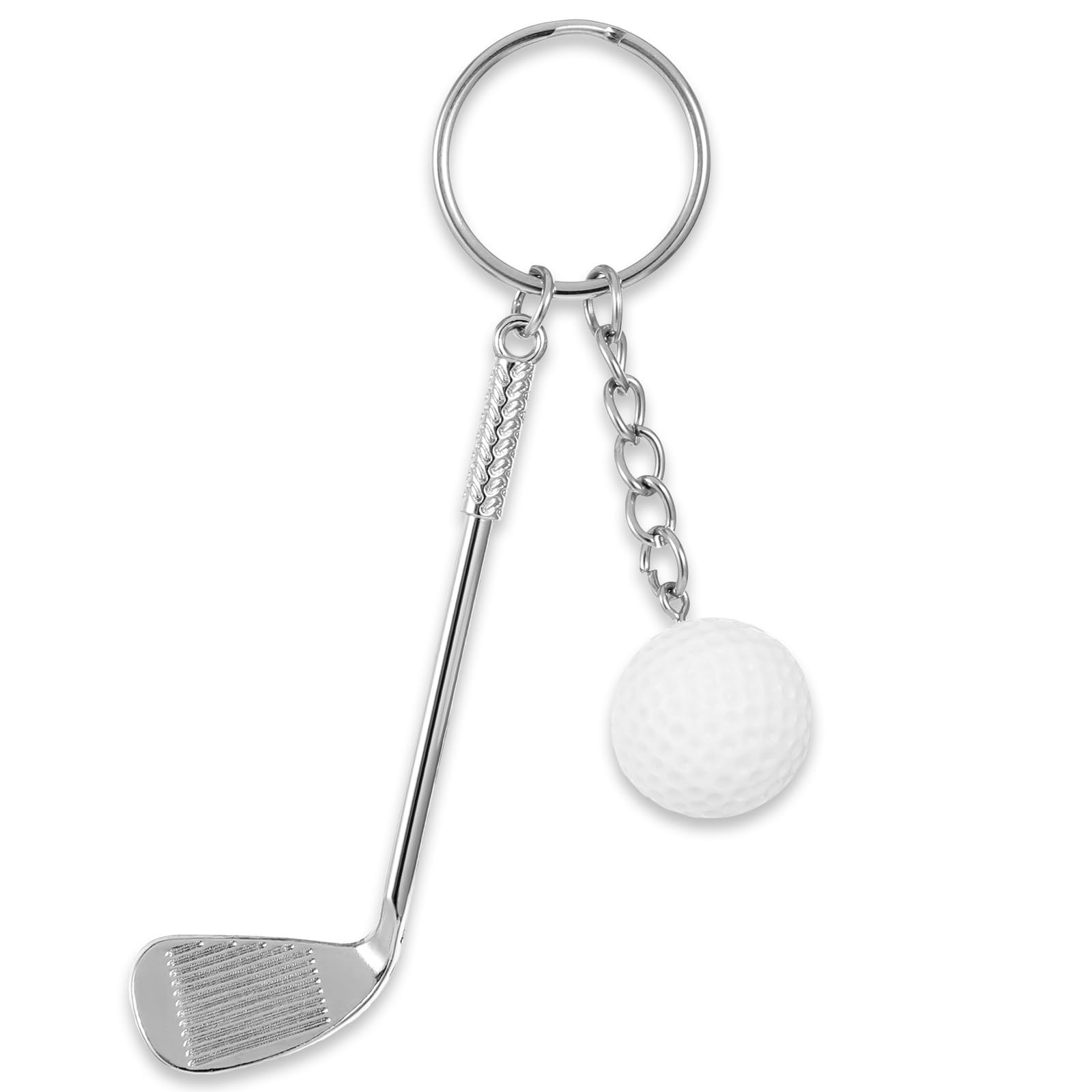 GCT Golf Club with Ball Sports Metal Keychain for Car Bike Men Women Keyring (Silver)-image-8