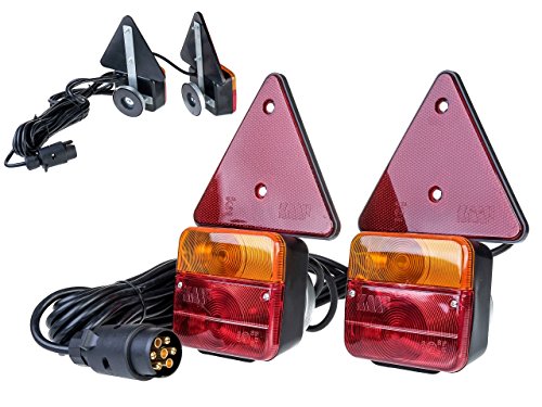 The Drive | Anhänger Rückleuchten Set 12V | Magnetisch & Anbaufertig | Inkl. Rückstrahler – Ideal für PKW, Trailer & Landwirtschaft
