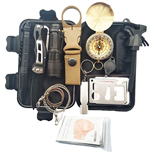 ULTECHNOVO 13 Pcs Ferramentas de Sobrevivência Kit de Emergência Multifuncional Portátil Sos Forneci