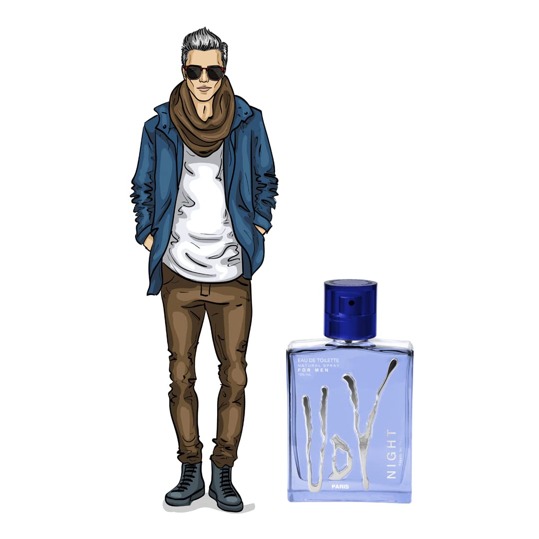 Ulric De Varens NIGHT - Eau De Toilette for Men - Captivating, Enchanting, and Luxurious- Easy to Love, Manly, and Notes of Bergamot, Mandarin, Pineapple, and Cedar- Bold and Fearless Men - 3.4 Fl Oz - Image 3