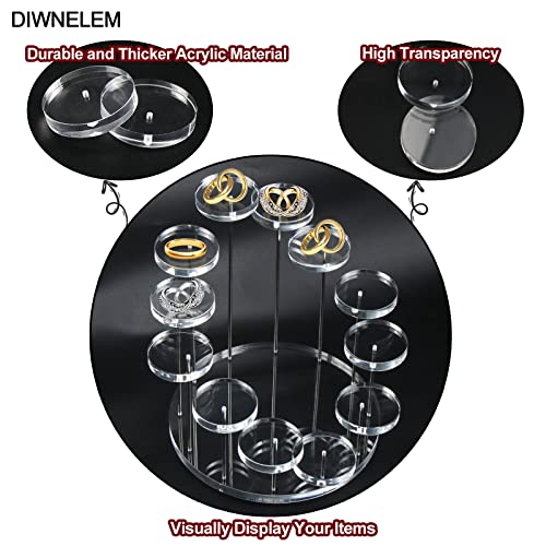 Diwnelem Round Acrylic Jewelry Stand Acrylic Display Riser Stands Dessert Tower Acrylic Display Tower For Watch,Jewelry,Rings,Earrings,Mini Figurines (Clear,12Tier) #TOP3