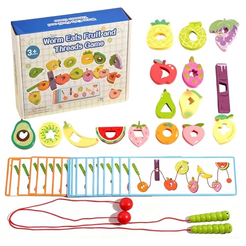 Perles à enfiler de qualité supérieure : jeu éducatif en bois durable pour petits de 3 ans