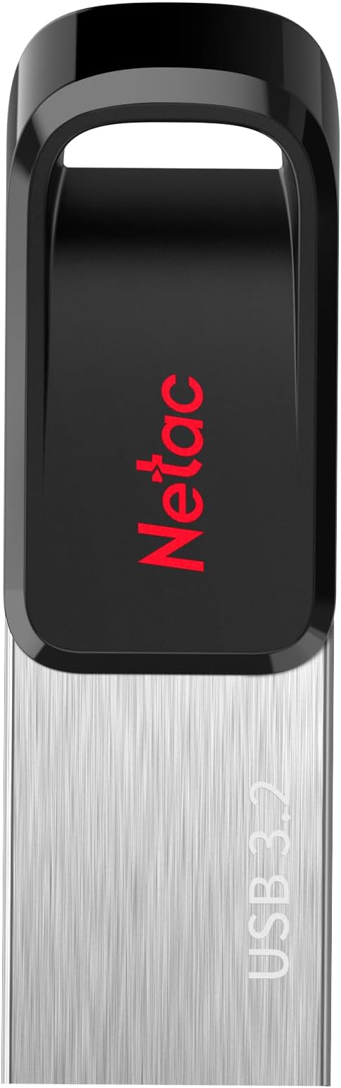 Netac UM3 64GB USB Flash Drive Pen Drive Memory Stick Thumb Drive 64GB USB 3.2 Interface Read Speeds up to 120MB/s Metal case for Computers Monitor(New,Compact,Black and Silver Patchwork Colors)