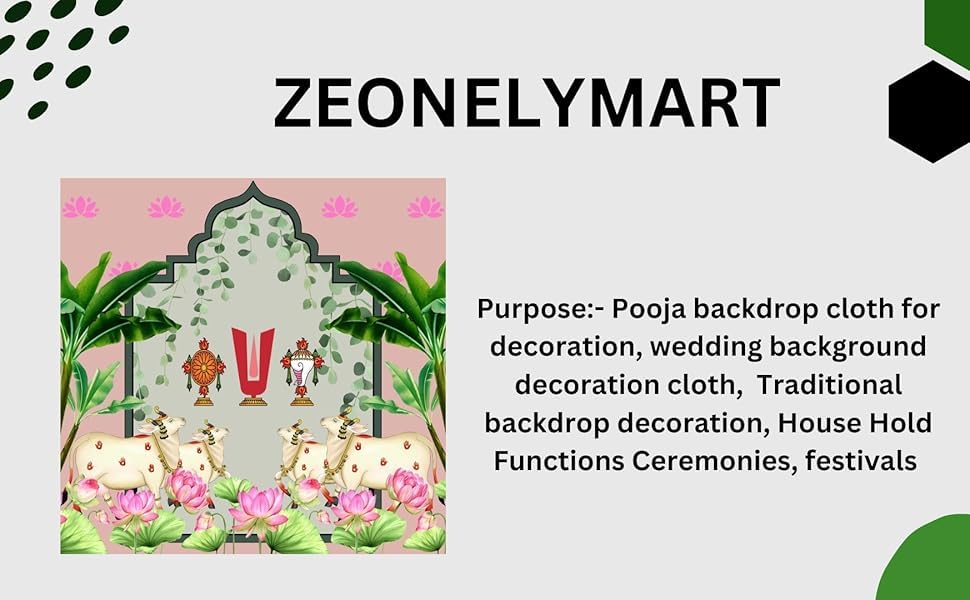 Image of Balaji Backdrop Cloth for Decoration |Govinda namam Backdrop| venkateshwara Swamy Backdrop Cloth |Pooja Backdrop 8 8ft Multi Colour | godi padwa backdrops