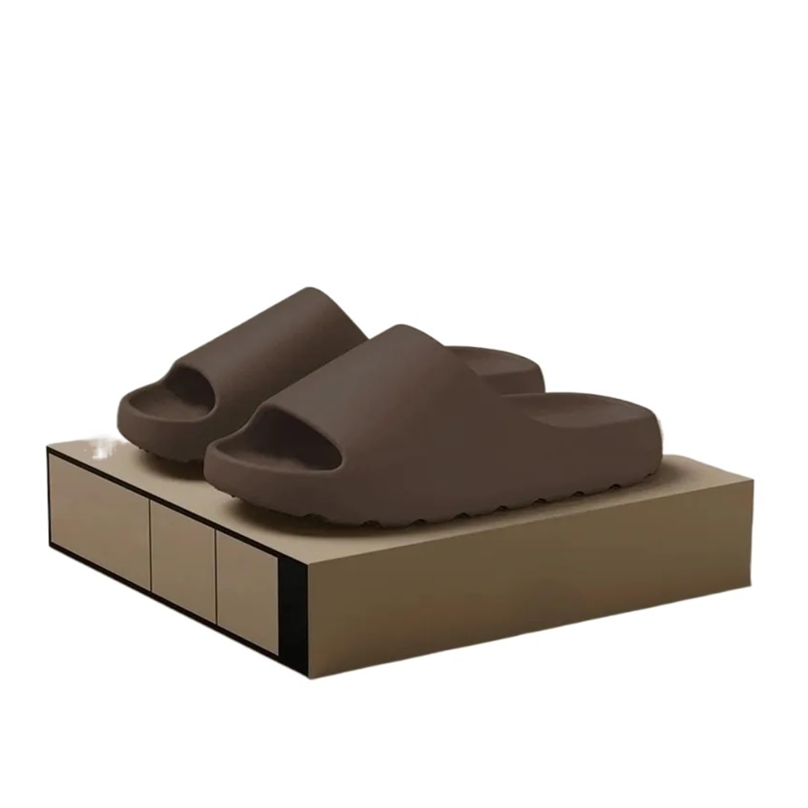AMEEDA Cloud Sliders Coconut Slippers Cloud Thick-soled Beach Men Women's Sandals EVA Slides Summer Soft Bottom(Brown,38-39)