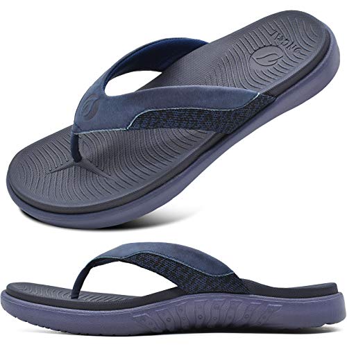 Image of ONCAI Mens Flip Flop Open Toe Athletic Straps Orthotic Summer Plantar Fasciitis Sport Sandals with Soft Cushion Arch Support Size 7.5-15