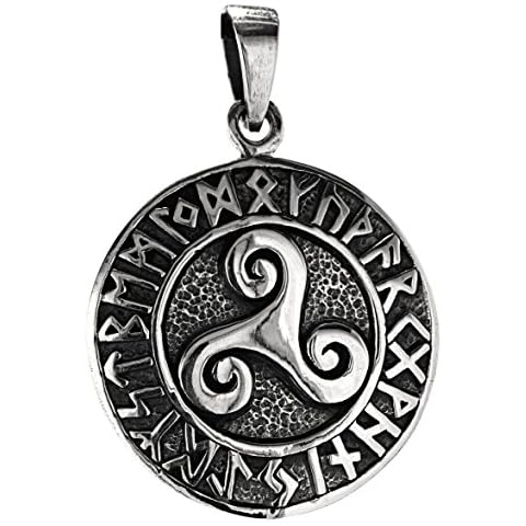 Colgante de trisquel Kiss of Leather con anillo de runa de plata de ley 925 Cover