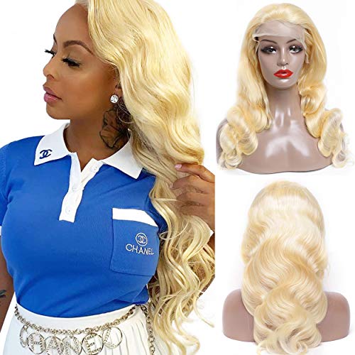Kelissa Hair Glueless 613 Blonde Lace Front Wigs Brazilian Body Wave Human Hair Wigs with Baby Hair Pre Plucked Hairline Lace Front Human Hair Wigs For Black Women 150% Density 12 inch