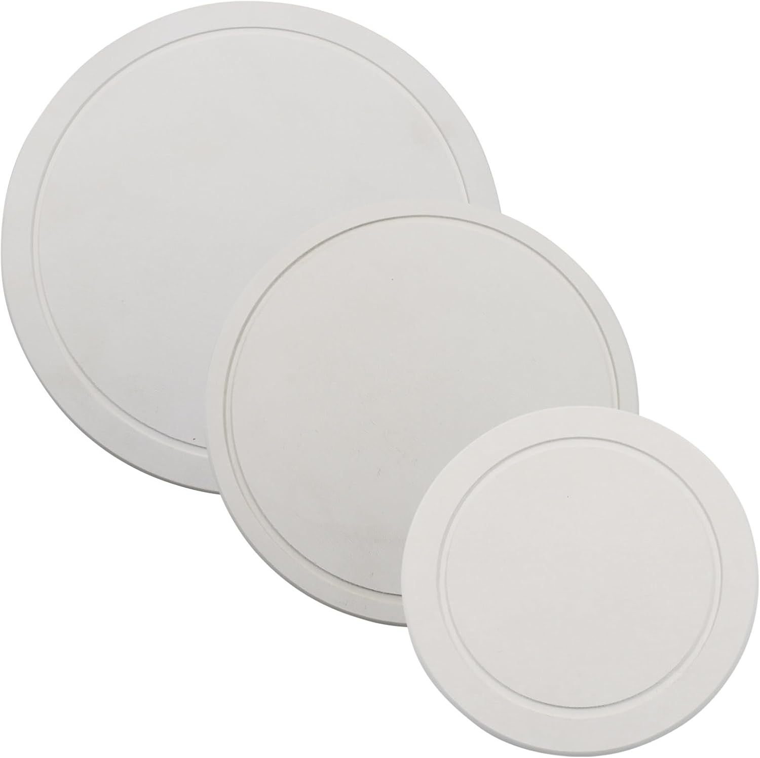 3 Pack Diatomaceous Earth Plant Saucer Set (6/8/10 Inch), Quick Dry Absorbent Plants Tray Instant Dry Stone Plant Water Catcher Tray for Indoor & Outdoor Gardening(White) - Image 2