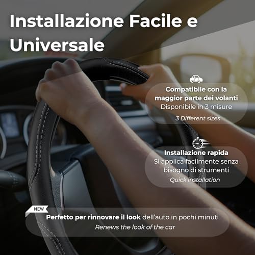 Bottari Coprivolante Auto, Coprivolante Road Diametro 39-41 Cm, Coprivolante, Grigio - 4