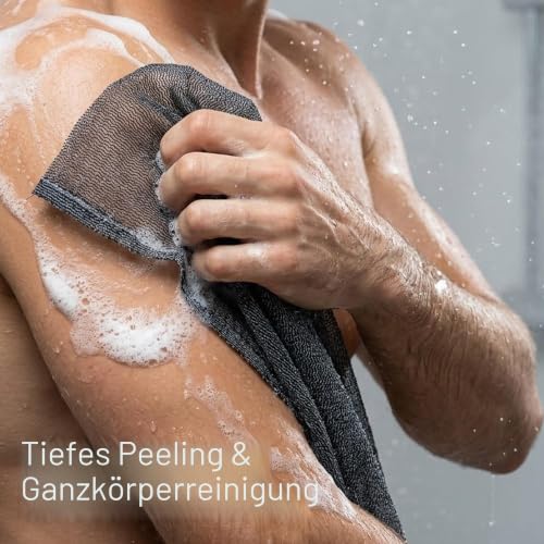 Yiclick Peeling Waschlappen,Rückenschrubber Rückenbürste, Luffa Schwamm, Duschschwamm, Peeling Schwamm, Badeschwamm Duschschwamm, Peelinghandschuh, Body Scrubber Loofah Sponge