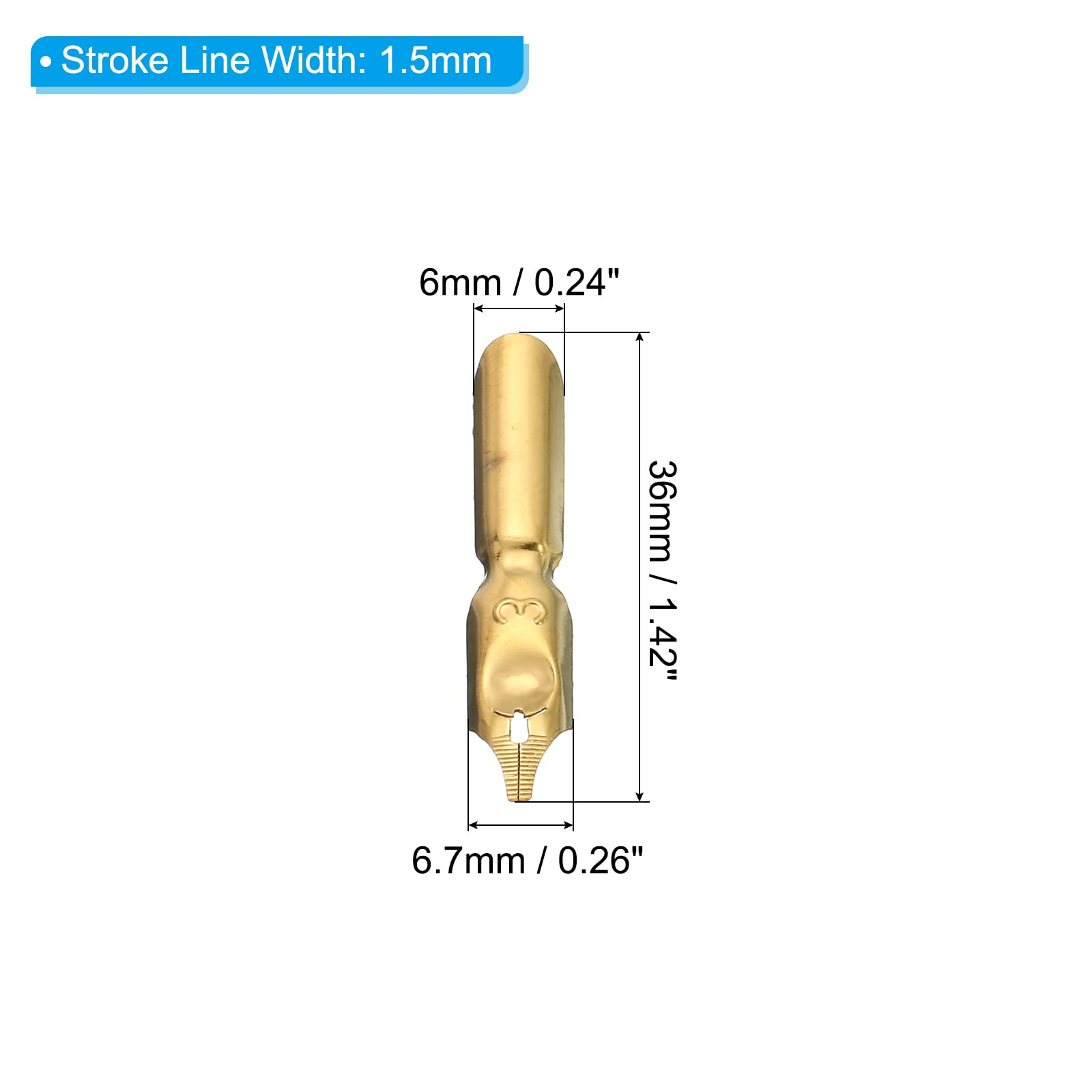 PATIKIL 1.5mm Line Width Fountain Pen Nib Replacement - Image 2