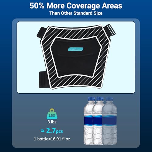 Image of Comfytemp Hip Ice Pack Wrap for Sciatica Pain Relief, Hip Replacement After Surgery, Reusable Gel Ice Pack for Injuries, Hot Cold Compress Recovery Items Physical Therapy Men Women, Black (L /XL /2XL)