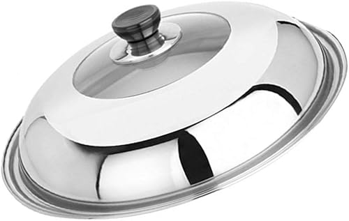 Cubierta de wok de acero inoxidable de metal, cúpula de fusión de queso, tapa de olla de acero inoxidable, tapa de cacerola, tapa de repuesto para