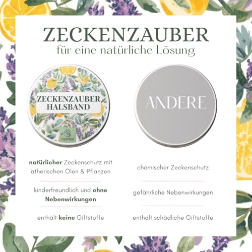 Tiertreu® Zeckenhalsband für Katzen - 2er Pack - Länge 38cm - wirksamer Schutz gegen Zecken und Flöhe - wasserfest und mit natürlichen Inhaltsstoffen – natürlichen Ölen