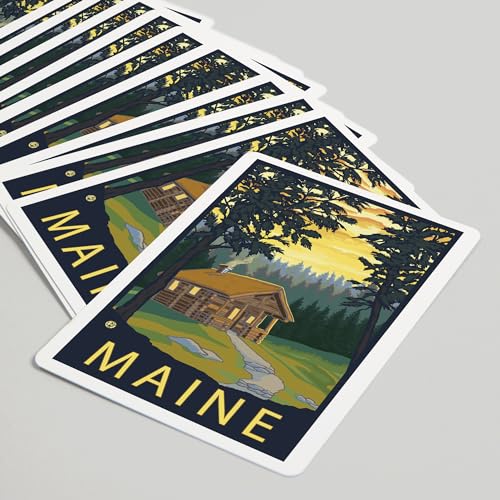 Lantern Press Naipes Poker Cabaña Maine 52 Cartas miniatura 5