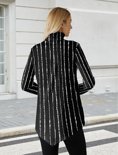 Image of JUSTFASHIONNOW Turtle Neck Shirts for Women Long Sleeve Fall Tunic Tops