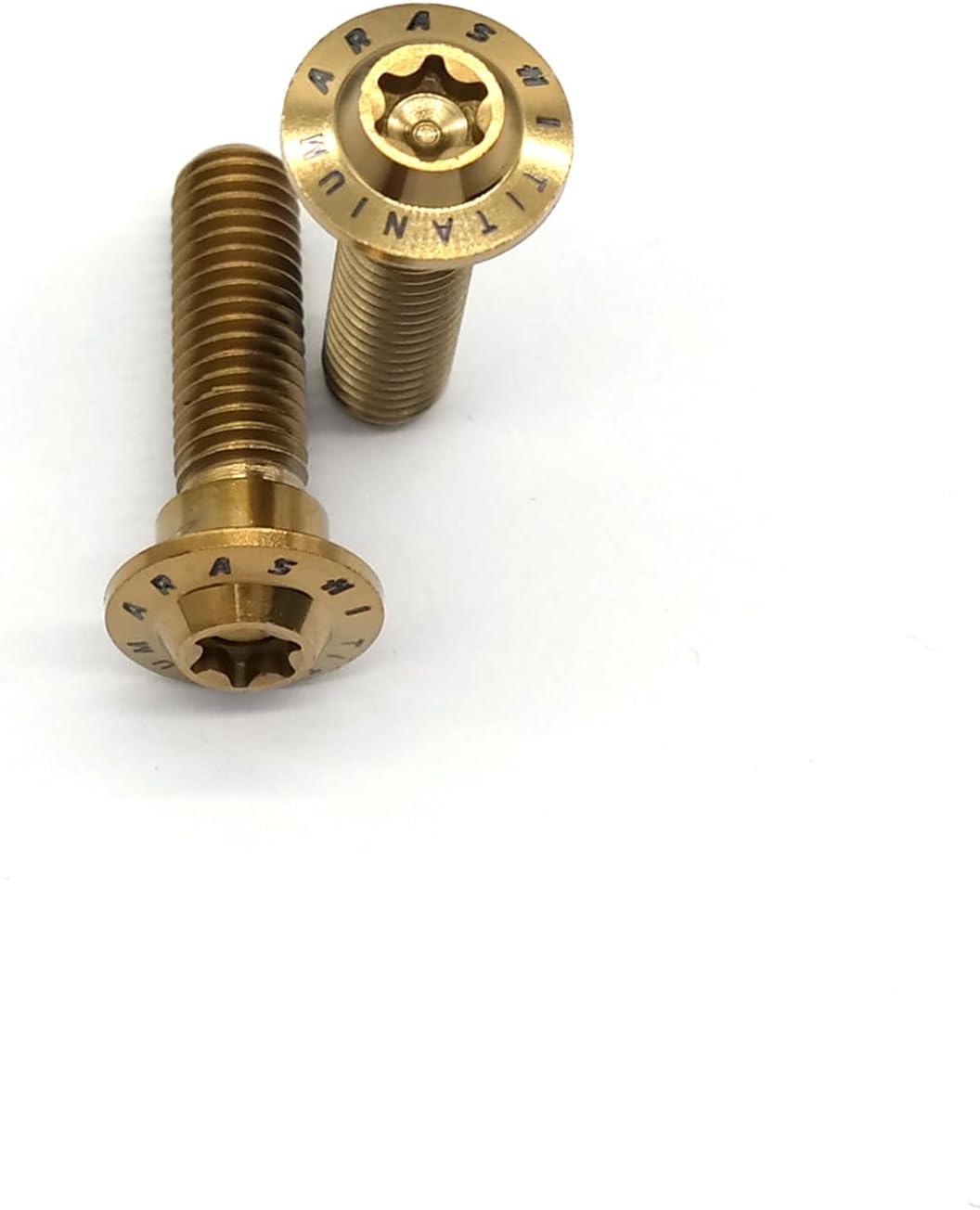 Front Brake Disc Rotors Mounting Bolts for Kawasaki Ninja ZX6R 636 13-21, ZX10R 08-15, ZG 1400 Concours 08-10, ZX14R 06-07, GTR 1400 07-16 Titanium Tapered Torx Screws M8x30 Gold 10 Pcs