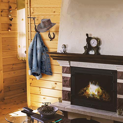 Cowboy Hat Rack - Set Of 2 Decorative Wall-Mounted Holder - Heavy-Duty Iron Hanger And Organizer Diy Kit For Hats, Coats And Keys - Rustic Western Horseshoe Hooks For Storage And Display #TOP5