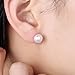ALYC Pearl Earrings Freshwater Pearl White Button Stud Earrings with 925 Sterling Silver for Women