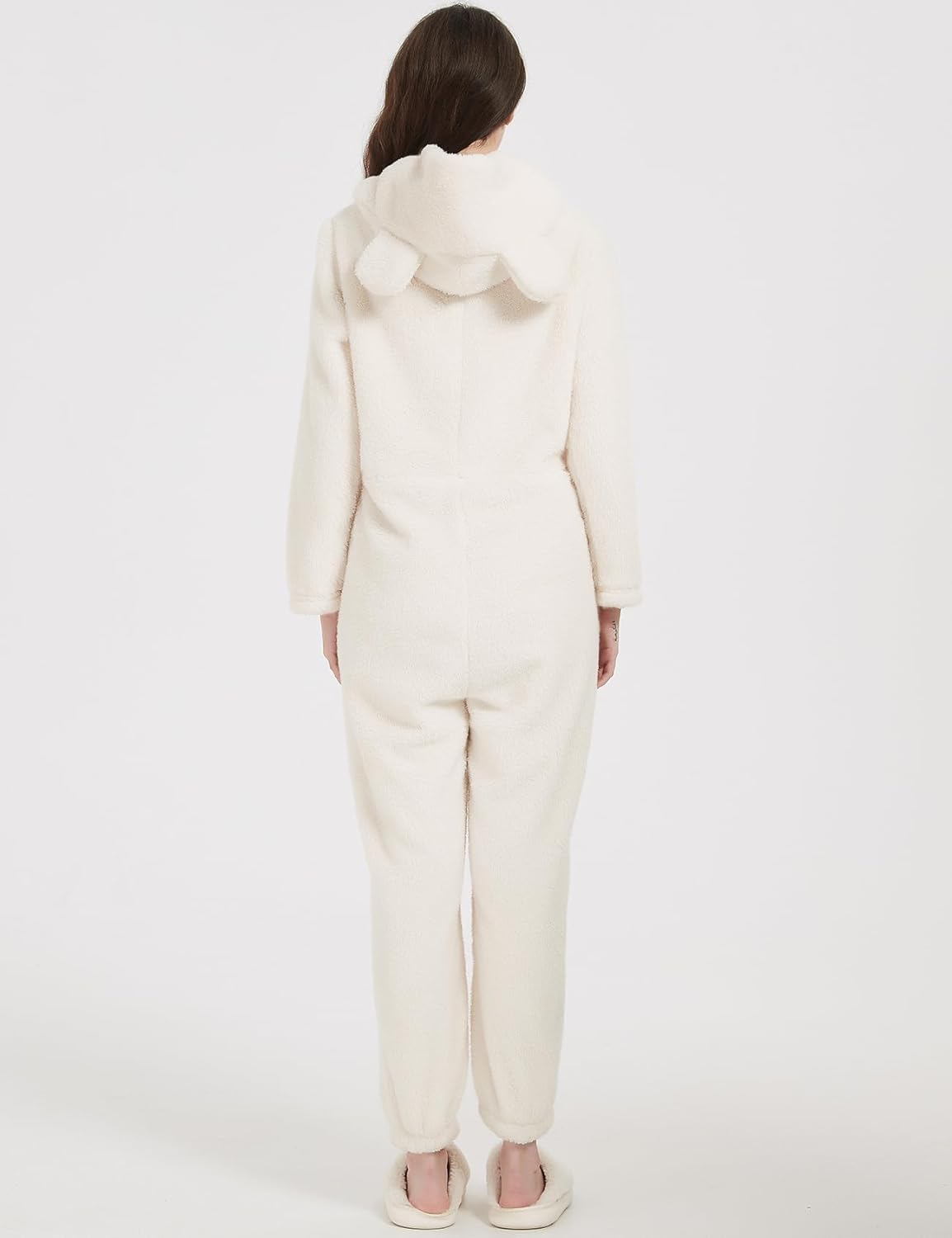 Flygo Womens Onesies Pajamas One Piece Hooded Adult Pajama Jumpsuit Winter Fuzzy Sleepwear - Image 3