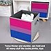 Fabric Foldable Collapsible Bins with Handles Collapsible Cube LGBTQ Bisexual Pride Flag Storage Bins Baskets Storage Cubes