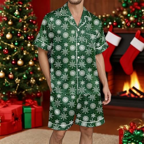 Pijama cómodo para hombre en color festivo conjunto de dos piezas para invierno 2