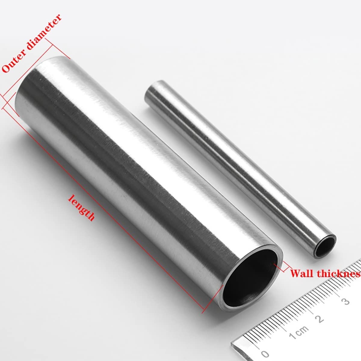 Produktbild von Nahtloses Aluminium-Rundrohr – 300 Mm, Ø 20 Mm, Wandstärke Wählbar (Innen-Ø 10–18 Mm), Silber, Für Bau & DIY