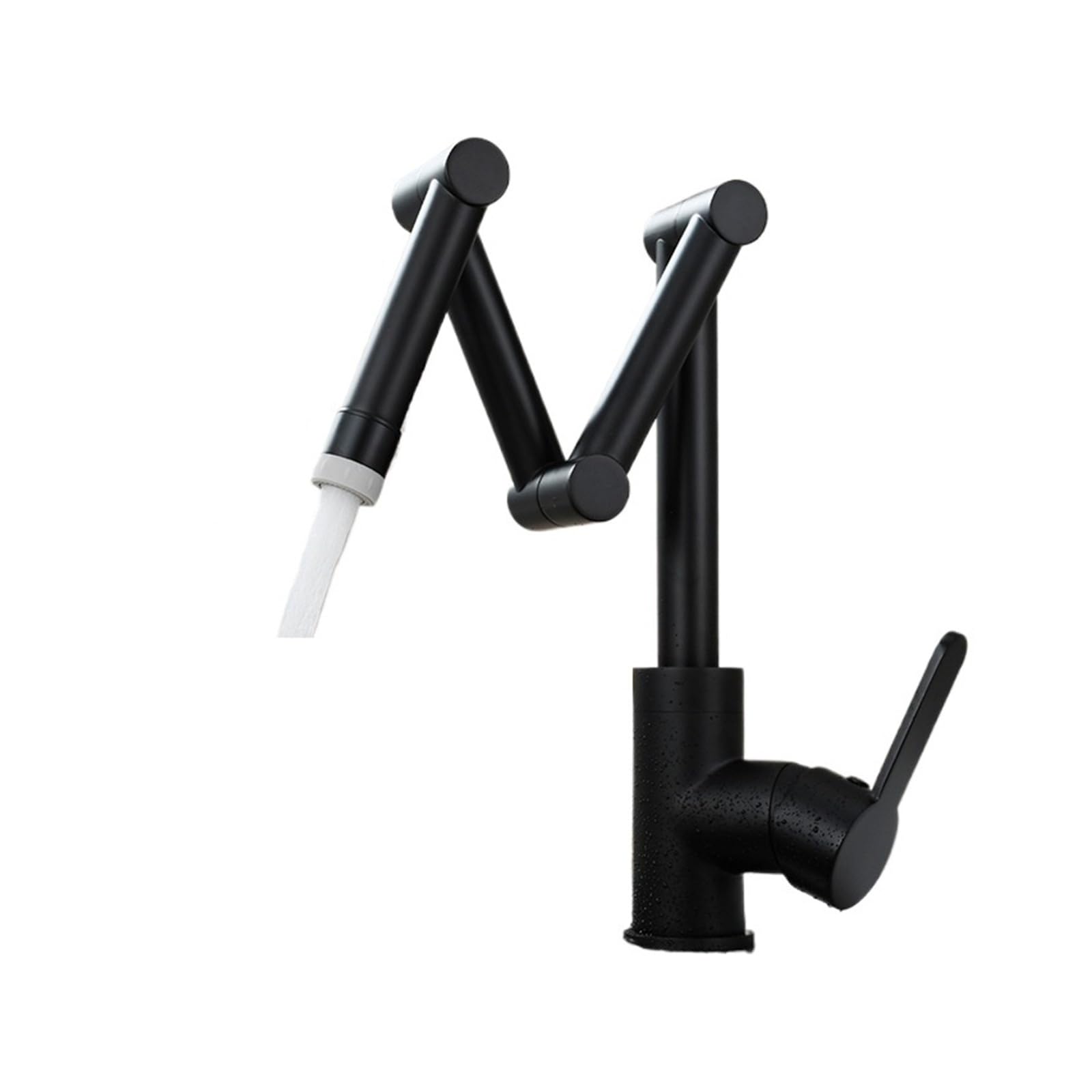 ZQFHSX Pot Filler Faucet Deck Mounted Three-Section Extension Folding Kitchen Tap Triple Joint Swing Arm for Hot and Cold Most Scenarios(2 Function Black)