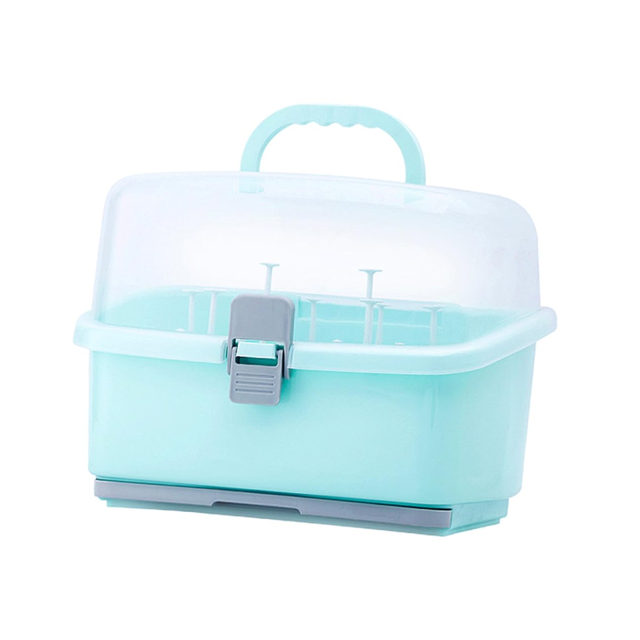 Boîte de Rangement pour Biberons Vert en Plastique, Grosse Capacité | Étui à Bouteilles de Lait Portable, pour Tétine, Usage Voyage et Extérieur