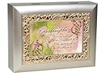 Cottage Garden Granddaughter Such a Gift Silvertone Gold Ornate Inlay Jewelry Music Box Plays You...