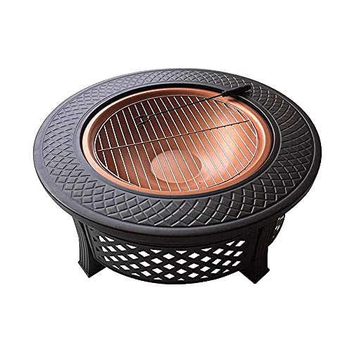 RUHEN Parrilla de Barbacoa Redonda de carbón para Exteriores, Estufa de Barbacoa para Patio, brasero de carbón para Interiores y hogar, Mesa de Barbacoa