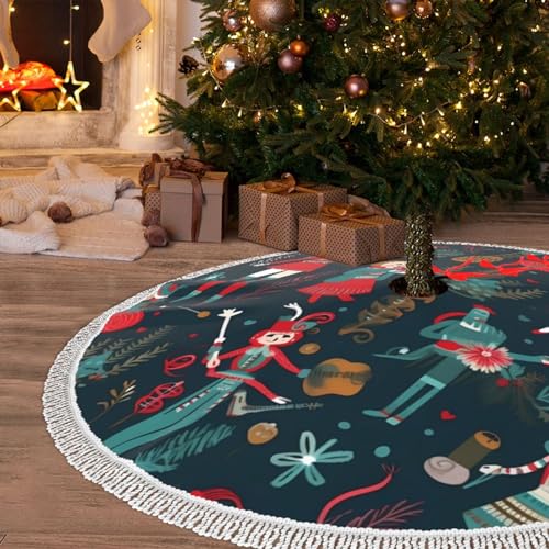 Jupe de sapin de Noël Casse-noisette 91cm et tapis de sol étanche