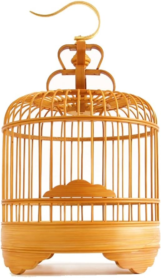 Perreras Jaula De Pájaros Jaula De Saltamontes Bambú Bambú Tejido De Bambú Hecho A Mano Jaula De Saltamontes Artesanías De Bambú Jaula De Grillo De Bambú (Color : Brown, Size : 17 * 8.3cm)