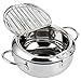 Pot de Friteuse Tempura Pot de Friteuse de Style Japonais Mini en Acier Inoxydable avec Contrôle de la Température par Thermomètre Compatible avec la Cuisinière à Induction et la (Big size:24cm)